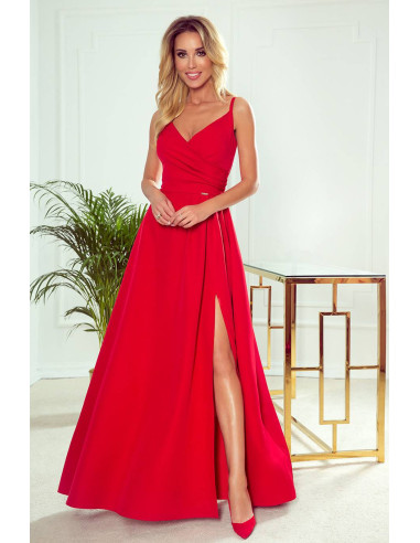 Evening Dress Maxi with straps red