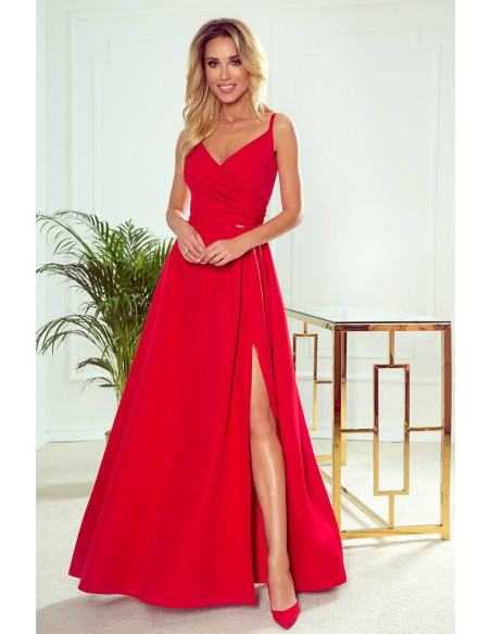 Evening Dress Maxi with straps red