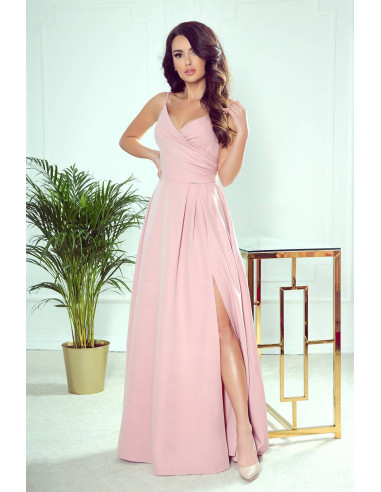Evening Dress Maxi with straps dirty pink