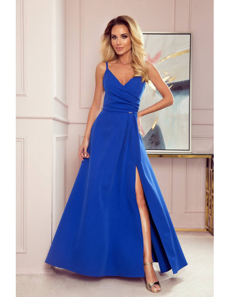 Evening Dress Maxi with straps royal blue