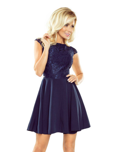 Evening Dress Numoco with lace Navy Blue