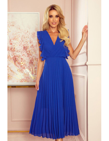 Γυναικείο Φόρεμα Numoco με ντεκολτέ Μπλε