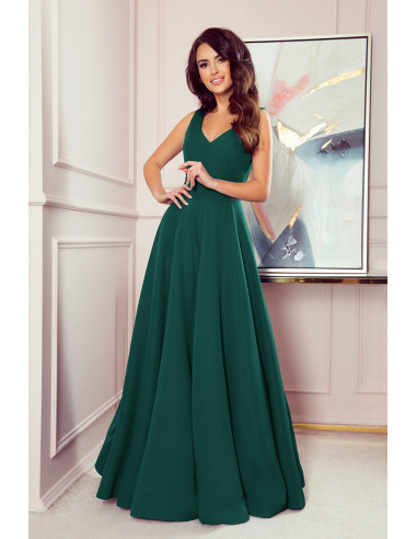 Woman's  Long Dress with a neckline Green 