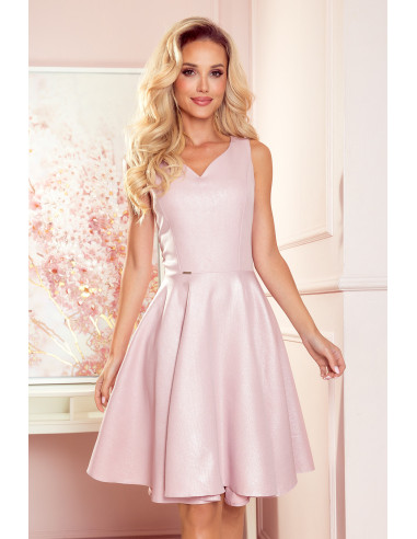Γυναικείο Φόρεμα σε σχήμα καρδιάς λαιμόκοψη Ροζ γκλίτερ
